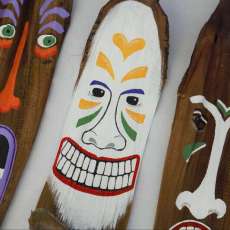 Palm Frond Tiki Heads