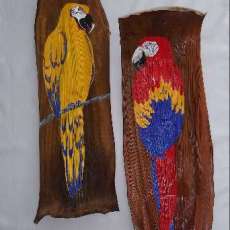 Painted Palm Fronds Birds