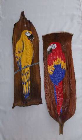 Painted Palm Fronds Birds