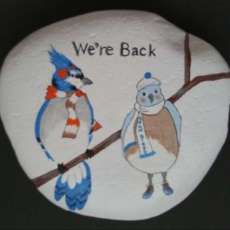 Large Patio Rock - Snow Birds