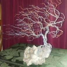 Steel & Copper Wire on Drusy Quartz & Agate