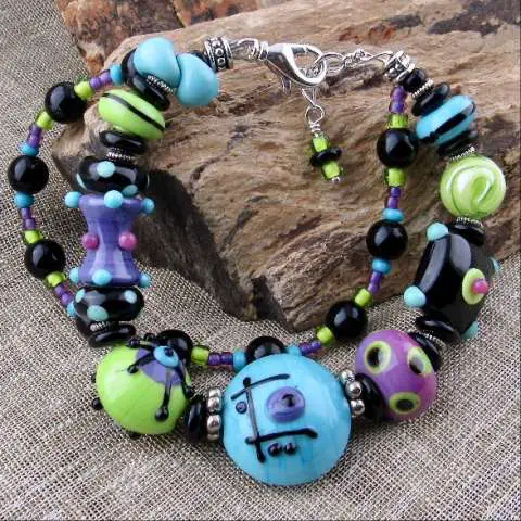 Bracelet in Multi Color Handmade Glass Beads