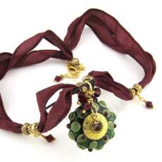 Holiday Glass Wreath Necklace