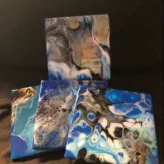 Acrylic Pour Ceramic Tiles