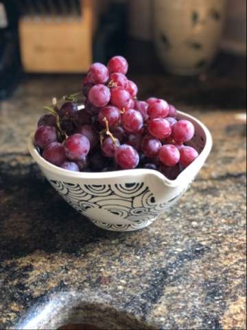 Ceramic Bowl With Grapes