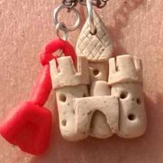 Polymer Clay Sand Castle and Shovel Charm