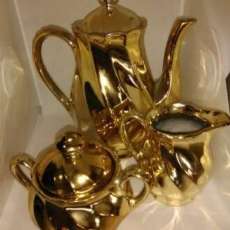 1950s Hollywood Regency Gold Plated Tea Set