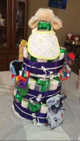 Beer and Diaper Cake