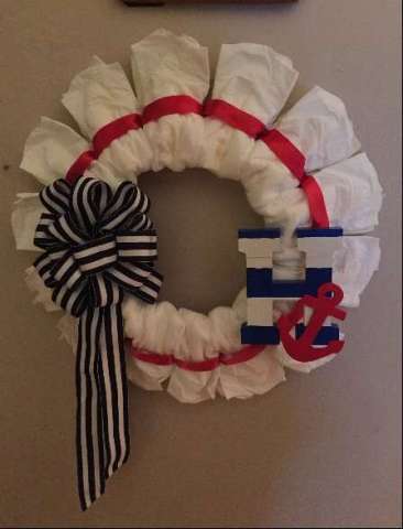 Nautical Diaper Wreath