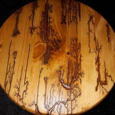 Custom Epoxy Colored Fractal Burned Lazy Susan