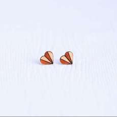 Dainty Leather Heart Stud Earrings