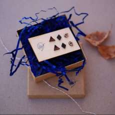 Mix and Match Three Leather Stud Earrings