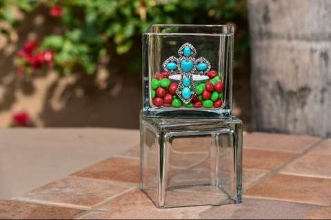 Jeweled Candle Holder/Flower Vase