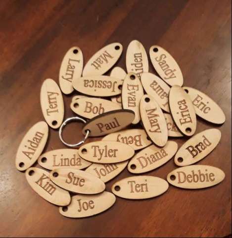 Key Chains Personalized Name Wood Engraved
