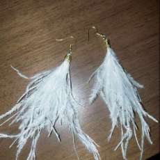 Ostrich Feather Earrings