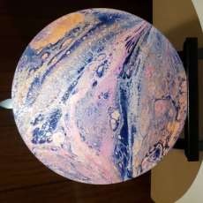 Blush and Navy Record Painting