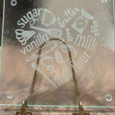 Kitchen Glass Etched Trivet