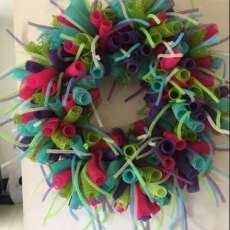 Large Spring Deco Mesh Wreath