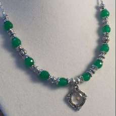 Green Glass and Tibetan Silver