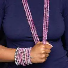 Ruby Necklaces and Ruby and Sterling Silver Bracelets