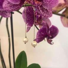 Baroque Pearl and Spinel Drop Earrrings