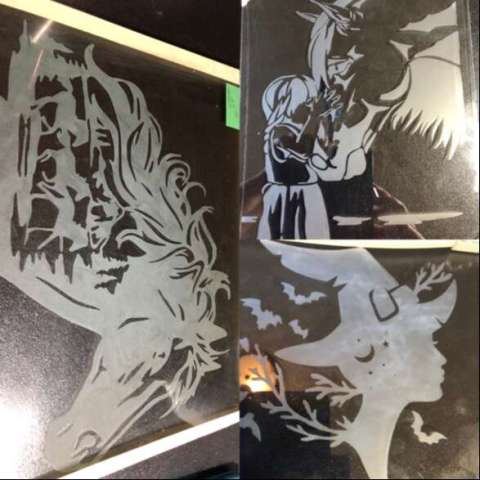 Glass Etched Work