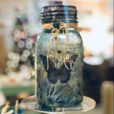 Blue Butterfly Ball Jar