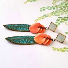 Polymer Clay and Patina Metal Earings