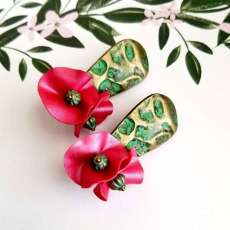 Polymer Clay and Patina Metal Earings