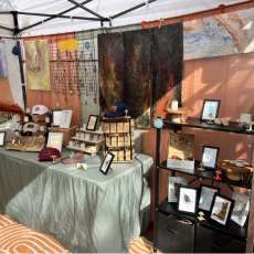 Right Side of Tent - Cement, Frames, Paintings