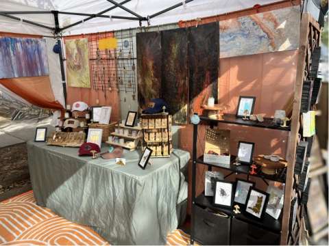 Right Side of Tent - Cement, Frames, Paintings