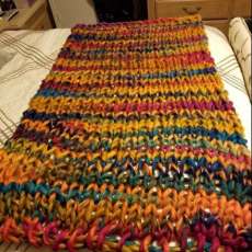 Multi Hand Knitted Throw