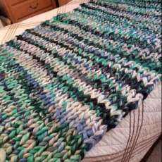 Multi Hand Knitted Throw