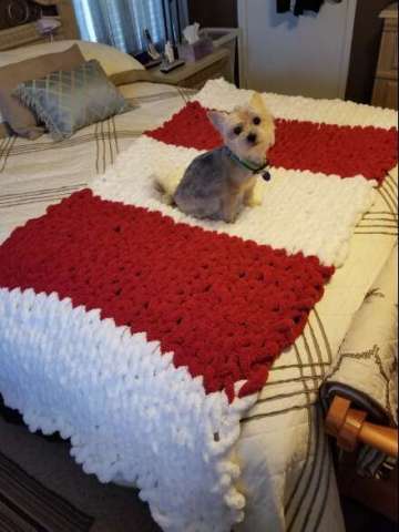 Red and White Throw
