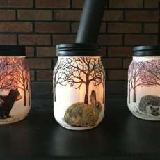 Decoupaged Tea Light Mason Jars