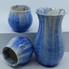 Crystalline Vase and Cups