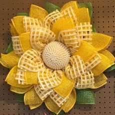 Yellow Window Pane Beaded Center