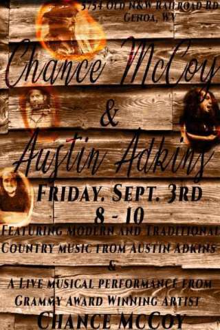 Flyer For a Performance Where I Opened For Grammy Award Winning Arist, Chance McCoy.
