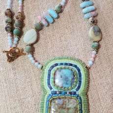 Beaded Cabochon Necklace