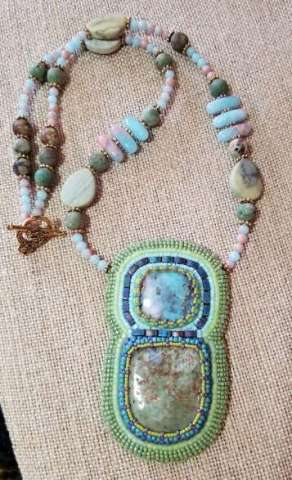 Beaded Cabochon Necklace