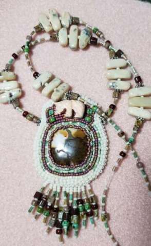 Ivory Bear Beaded Necklace