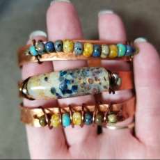 Copper and Glass Bead Bracelets