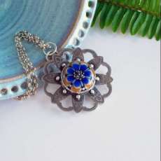 Classic Blue and Almond Necklace