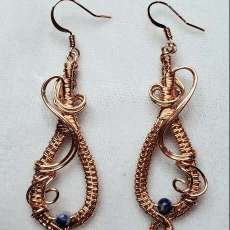 Wire Earrings With Sodalite