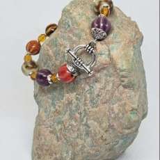 Melon Bead Toggle Bracelet