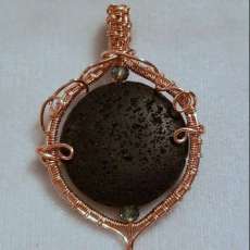 Wire Wrapped Lava Stone
