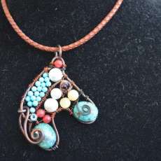 Handmade Horse Head With Leather Choker