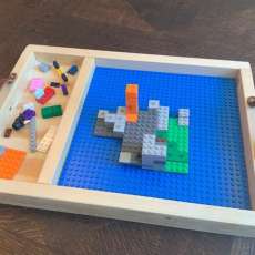Lego Tray With Divider and Leather Straps