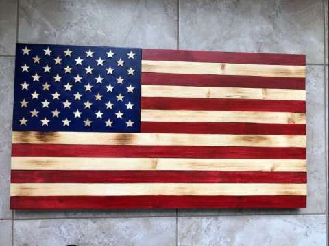 Wood American Flag