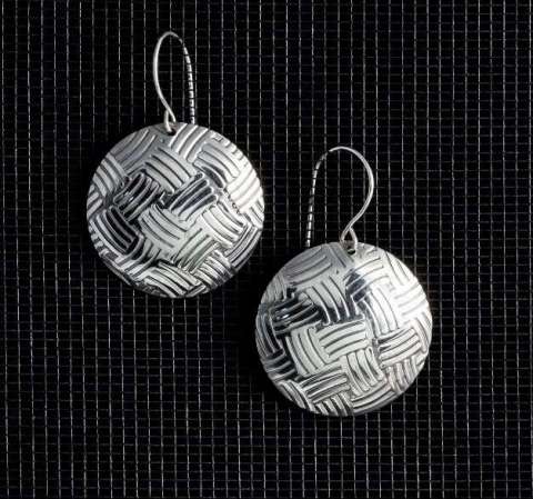 Textured Sterling Silver Earrings